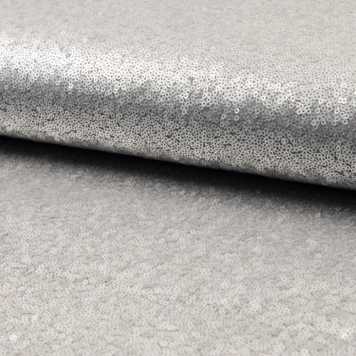 Tissu paillettes cocktail gris argent — Tissus en Ligne