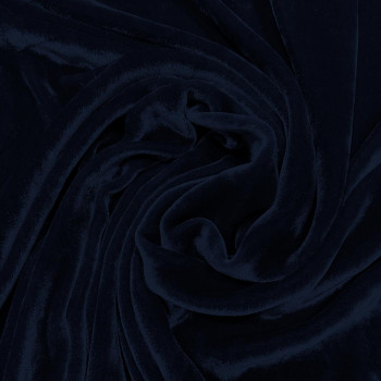 Navy blue sandwashed silk velvet fabric