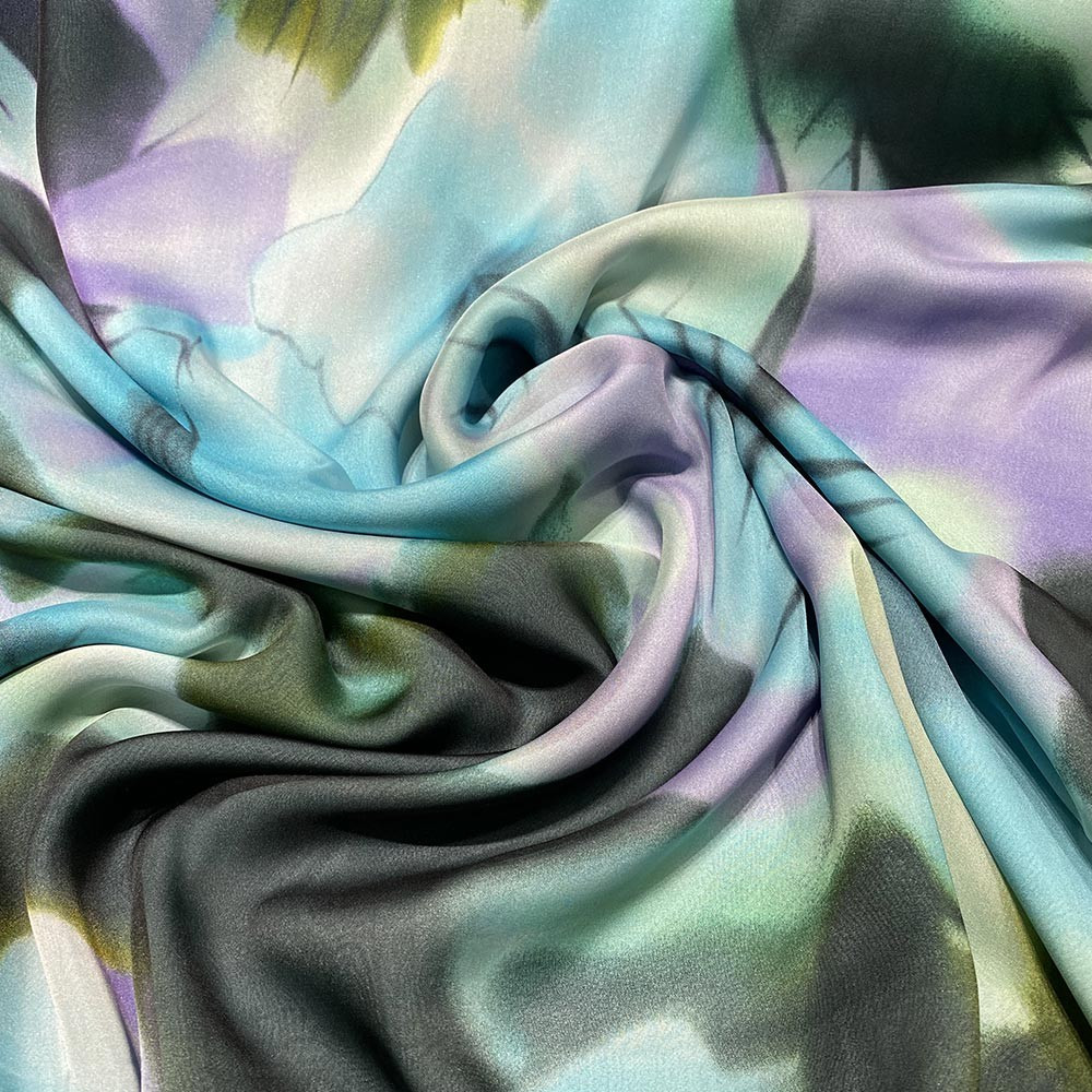 Flower Printed Silk Chiffon Fabric