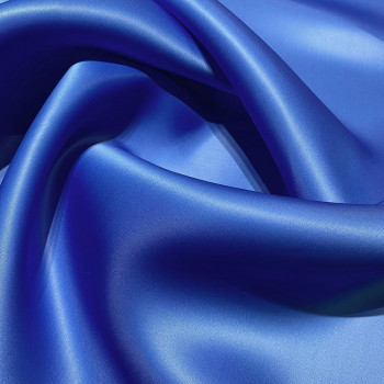 Tissu triple organza de soie bleu