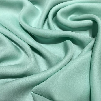 Nile green fluid silk crepe dobby fabric