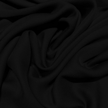 Black fluid silk crepe dobby fabric