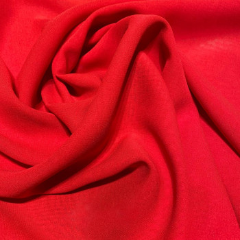 Red crepe silk georgette fabric