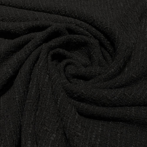 Woven and iridescent black tweed fabric — Tissus en Ligne