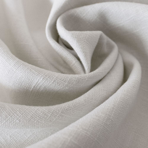 Pure white 100% linen fabric