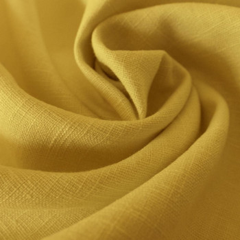 Yellow 100% linen fabric