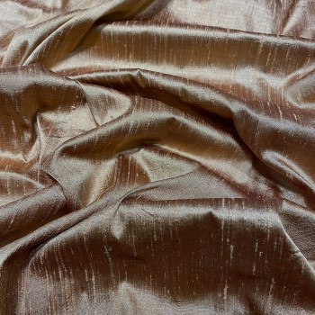 100% silk shimmer dupion fabric cognac