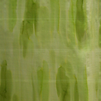 Tissu mousseline soie imprimée effet tie and dye vert anis