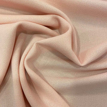 Salmon pink crepe 100% wool fabric