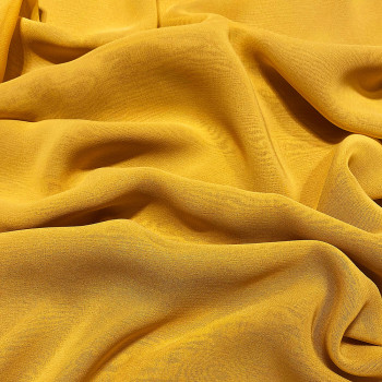 Yellow viscose georgette fabric
