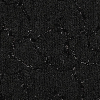 Black matte sequins fabric