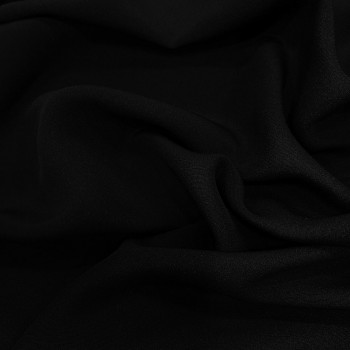 Black 100% silk crepe fabric