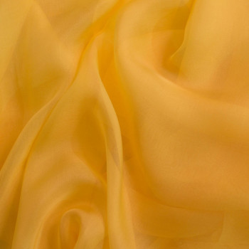 Mousseline de soie 100% soie jaune bouton d'or