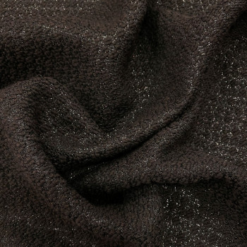 Dark brown wool jacquard fabric