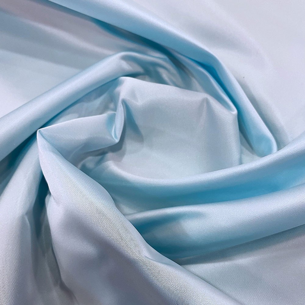 Sky Blue Color Silk Satin Fabric for Wedding, Evening Dress