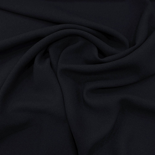 Navy blue acetate viscose crepe fabric — Tissus en Ligne