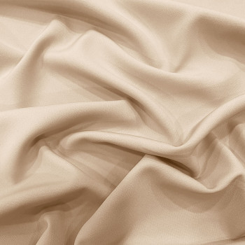 Beige matte double-sided stretch crepe fabric