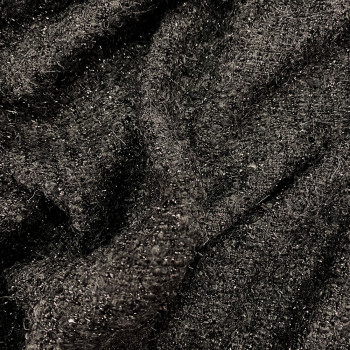 Tissu tissé et irisé noir avec paillettes noires