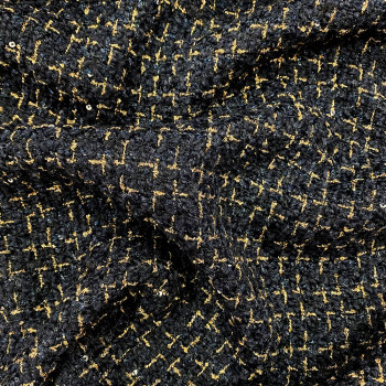 Midnight blue and gold threads woven and iridescent fabric