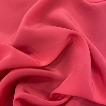 Watermelon pink 100% silk crepe de Chine fabric (1.30 meters)