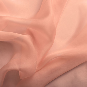 Salmon pink 100% silk chiffon (1.50 meters)